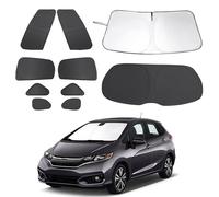 10PCS Windshield Sun Shade Custom Fit for 2015-2020 Honda Fit Accessories Foldable Sunshade Side Rear Window Shade Cover Full Set Privacy Protection Keeps Car Cool