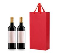 10PCS Wine Gift Bags Kraft Paper Single Bottle Wine Bags with Handle Reusable Cardboard Wine Tote Bag Whiskey Spirit Liquor Bottle Storage for Wedding Birthday Christmas Party Supplies