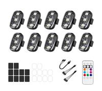 10Pcs Wireless LED Strobe Lights, 8 Colors 10 Kind of Lighting Effects USB Rechargeable Anti-Collision Warning Light, High Brightness LED Strobe Lights for Bike Car Drone Motorcycle Aircraft
