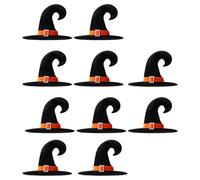 10pcs Witch Hat Set For Cosplay Comfortable Unisex Wizard Headgears Halloween Parties Supplies Costume Accessories Black Wizard Hat