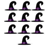 10pcs Witch Hat Set For Cosplay Comfortable Unisex Wizard Headgears Halloween Parties Supplies Costume Accessories Black Wizard Hat