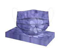 10PCS Women Elegant Floral Print Disposable_FaceCoverings 3 Layers Face Protection Breathable Dustproof Half Face Bandana with Elastic Earloop Adjustable Nosebridge for Outdoor Use (Z002)