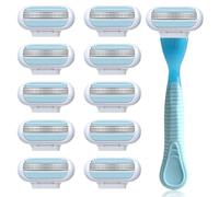 10Pcs Women's Razor Blades Refills,Compatible with Gillette Venus Smooth Razor,Triple-Layer Blades for Smooth Shaving,Comfort Edge Design,Washable and Easy to Replace,Superior Durability and Hygiene