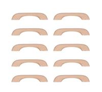 10PCS Wood Cabinet Handles 9.6cm Hole Spacing Furniture Drawer Pulls | Smooth Khaki Wood, Modern Simple Style, Comfortable Lightweight Grip, for Wardrobes, Bedrooms and Renovation Projects