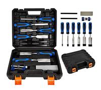 10Pcs Wood Carving Hand Chisel Tool Set with Storage Box, Professional Woodworking/Carpentry Gouges Wood Carving Chisels, with Honing Guide, Sharpening Stone, for Men and Women