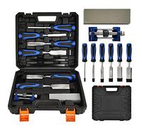 10Pcs Wood Chisel Set for Men and Women, Professional Wood Carving Tools Set Kit with Honing Guide, Sharpening Stone, Pencil & Storage Case, Ideal for Wood Carving, Woodworking