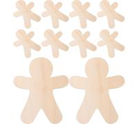 10pcs Wood Gingerbread Man Cutouts Unfinished