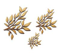 10pcs Wooden Branch Leaf Tree Craft Shape MDF Blank Embellishment Laser Cutout Decor (5cm), Natural