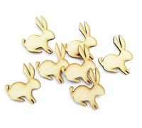 10pcs Wooden Bunny Rabbit Craft Shape MDF Blank Embellishment Laser Cutout Decoration (20cm)