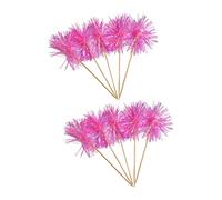 10Pcs Wooden Cake Top Decoration With Colorful Tinsel Embellishments For Birthday Wedding Anniversary Craft Project Wedding Cake Rainbows