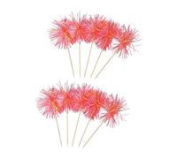 10Pcs Wooden Cake Top Decoration With Colorful Tinsel Embellishments For Birthday Wedding Anniversary Craft Project Wedding Cake Rainbows