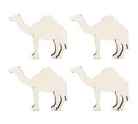 10pcs Wooden Camel Craft Shape Unfinished Cutouts Blank DIY Slices 4mm Plywood Pieces Art Ornament Decoration (7.5cm)