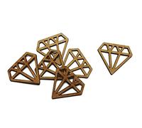 10pcs Wooden Diamond Valentines Craft Shape MDF Blank Embellishment Laser Cutout Decoration (15cm)