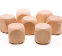 10Pcs Wooden Dice, 6 Sided Blank Dice Round Corner Cube DIY Crafts Party Supplies (1.8cm)