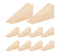 10pcs Wooden Door Wedge Stops for Heavy Doors Stable | Triangular wood construction, 6x2x3 cm size, antislip base, resistant to deformation