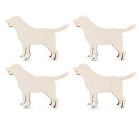 10pcs Wooden Labrador Retriever Dog Craft Shape Unfinished Cutouts Blank DIY Slices 4mm Plywood Pieces Art Ornament Decoration (5cm)