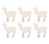 10pcs Wooden Lama Alpaca Craft Shape Unfinished Cutouts Blank DIY Slices 4mm Plywood Pieces Art Ornament Decoration (7.5cm)