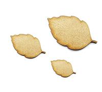 10pcs Wooden Leaf Tree Craft Shape MDF Blank Embellishment Laser Cutout Decoration (15cm)