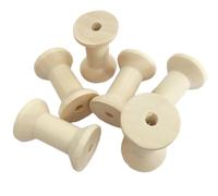 10PCS Wooden Spools for Crafts, Unfinished Empty Thread Holders, Wooden Ribbon Spools for Arts DIY Wood Projects, Bobbins for Wire Weaving (3.1 * 3.1 * 4.7cm)