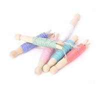 10PCS Wooden Spools, Small Empty Thread Spools Sewing Bobbins Wire Weaving Bobbins Sewing Accessory for Ribbon Embroidery Thread Yarn