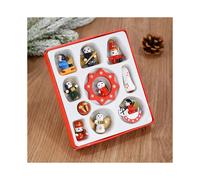 (10pcs) Wooden Train Pendants Christmas Tree Mini Hanging Doll Ornaments Decoration for Home 2024 Navidad Noel Xmas New Year 2025 Gifts