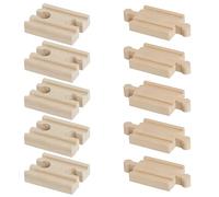 10Pcs Wooden Train Track Connectors Rail Connection Essential Accessories Adapters Compatible with All Wood Toy Railway Brands Tracks for Thomas Wooden Train Track, Brio World Train