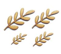 10pcs Wooden Tree Branch Leaf Craft Shape MDF Blank Embellishment Laser Cutout Decoration (5cm)