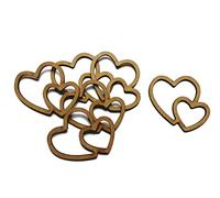 10pcs Wooden Two Hearts Outline Love Valentines Craft Shape MDF Blank Embellishment Laser Cutout Decoration (7.5cm)