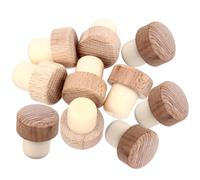 10Pcs Wooden Wine Bottle Stopper, T-Shaped Cork Plug 3.5x2.9x3cm | Good Sealing Helps Keep Wine Fresh, Prevents Leaks in Fridges, Preserves Flavour for Bars and Home Brewing