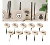 10Pcs Wool Felt Polishing Wheels, 25mm Wool Felt Polishing Wheels With Buffer Pad Mini Electric Grinder