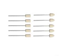 10pcs Wool Polishing Wheels 65mm Extended Shank Felt Grinding Heads for Rotary Tools Sanding Buffing Kit Metal Glass Wood Finishing Accessories White