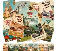 10Pcs World 2026 Cup Postcards & Envelope Pack - Soccer Ball Greeting Cards Merchandise - World 2026 Cup Host City Iconic Landmarks Postcards Decorations - 4.8 x 7.2 in, 10 Designs