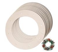 10PCS Wreath Ring 12 Inch Unfinished Wooden Christmas Wreath Frame with Hole for DIY Crafts Christmas Wedding Decor Wooden Rings for Crafts