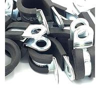 10pcs x 13mm Rubber Lined Cable P-Clips Steel Hose P Clamps
