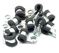 10pcs x 5mm Rubber Lined Cable P-Clips Steel Hose P Clamps