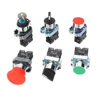 10pcs XB2-BA31 Button Switch Metal Press XB2-BA42 Mushroom Head Self-Locking XB2-BD23 XB2-BD25 Emergency Power Start Stop Knob(XB2-BA35 1NO 1NC,Copper contact)