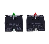 10pcs XB2 Series Push Button Switch Contact Block, 10A 250VAC, Silver/Brass Contacts, ZB2BE102C (NC) ZB2BE101C (NO) for Industrial Control(NO NC Each 5pcs)