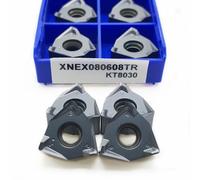 10PCS XNEX080608 KT8030 KT8060 Fast Forward Milling Cutter CNC Lathe Milling Tool Designed Machining Of Stainless Steel Materia(XNEX080608TR KT8030)