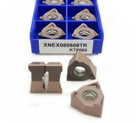 10PCS XNEX080608 KT8030 KT8060 Fast Forward Milling Cutter CNC Lathe Milling Tool Designed Machining Of Stainless Steel Materia(XNEX080608TR KT8060)