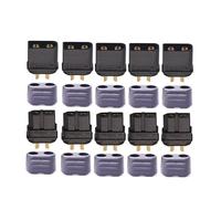 10pcs XT60 XT60H XT30 XT30U XT90 T-Plug EC3 EC5 EC8 Male Female Connectors | Gold-Plated RC Lipo Battery Plugs for Drone, Car, Airplane | Universal Hobby Connector Assortment Kit(Clear)
