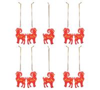 10pcs Year of Goat Acrylic Ornament, Red Lunar New Year Hanging Decor | Flat Elegant Charm for Windows and Display Racks, Reusable Seasonal Styling, Suitable for Restaurants, Events and Spring