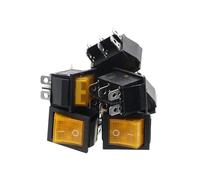10pcs yellow 31x25mm Latching Rocker Switchs Power Switch I/O 6 Pins with Light 30A 250VAC KCD4