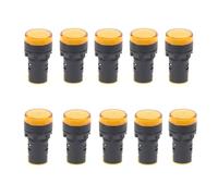 10Pcs Yellow Button 22mm Panel LED Power Indicator Signal Light Lamp AD16-22 12V 24V 110V 220V IDGTTLDF(DC12V)