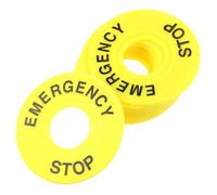 10pcs Yellow PVC Emergency Stop Button Cover Ring Replacement Sign | Easy Installation, Eye Catching Colour, for Push Button Switches, Safety Marking, Industrial Use