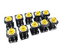 10Pcs Yellow Square 12x12x7mm Tactile Switches B3F-4055 12 * 12 * 7.3mm 4Pin Push Button Tact Key Switch Touch Switches