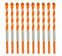 10Pcs YG8 Carbide Tile Drill Bits Set 8mm Diamond Ground Tip for Porcelain, Ceramic, Stone, Concrete, Plastic, Brick & Glass - Professional Drill Bit for Angle Grinder & Power Drill