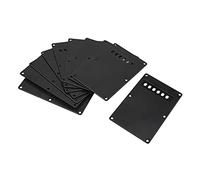 10Pcs Yootones 6 Hole Guitar Back Plate Tremolo Cavity Cover Backplate for Fender Stratocaster ST SQ Squier Guitars (Black)
