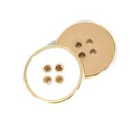 10Pcs Zinc Alloy 4-Hole Round Buttons for Wool Coat Women's Accessories,White Gold,11.5mm