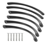 10pcs Zinc Alloy Arc Shape Cabinet Pulls for Closet and Cabinet Use | Black Finish, 9.6cm Hole Spacing, Simple Chic Appearance Design, Anti-rust, Comfortable to Handle