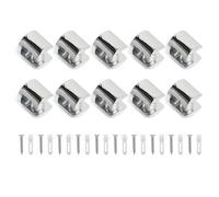 10Pcs Zinc Alloy Glass Clamp Brackets, Adjustable Shelf Supports for Bathroom Cabinet, Flat Back Mount Clips Bathroom Glass Holders
